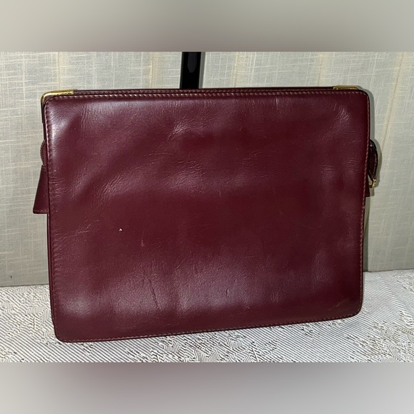 Vintage Cartier Leather Bordeaux Burgundy Clutch Wristlet - Picture 7 of 14